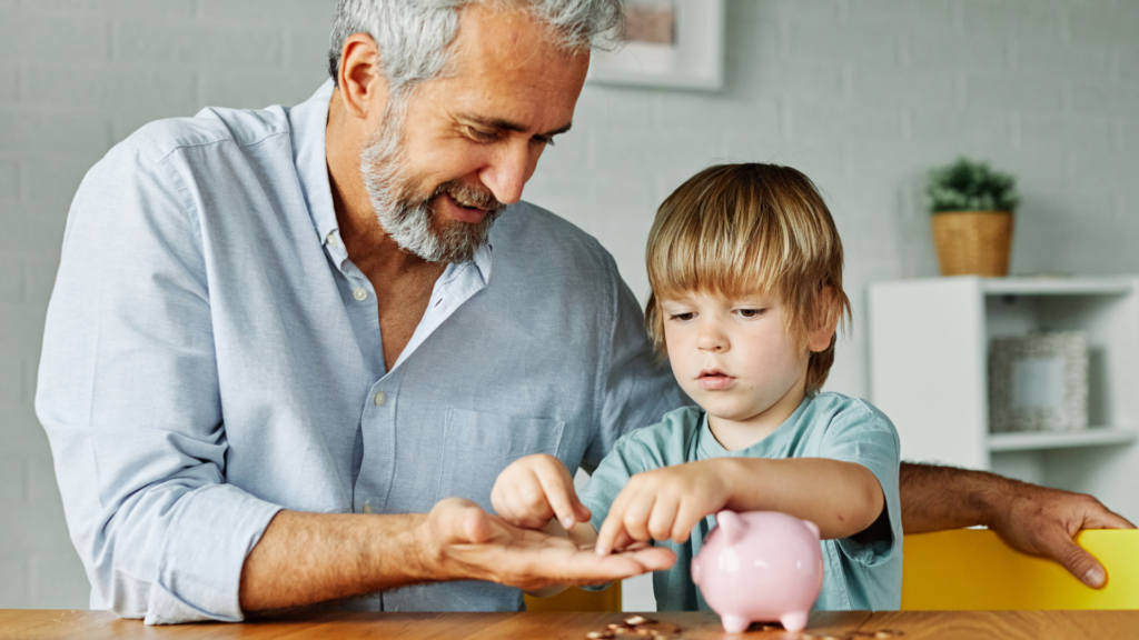 An image of a grandfather speak with his grandson about wealth and the importance of planning